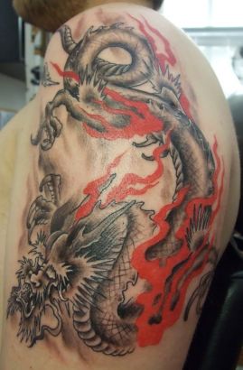 Fired Japanese Dragon Tats